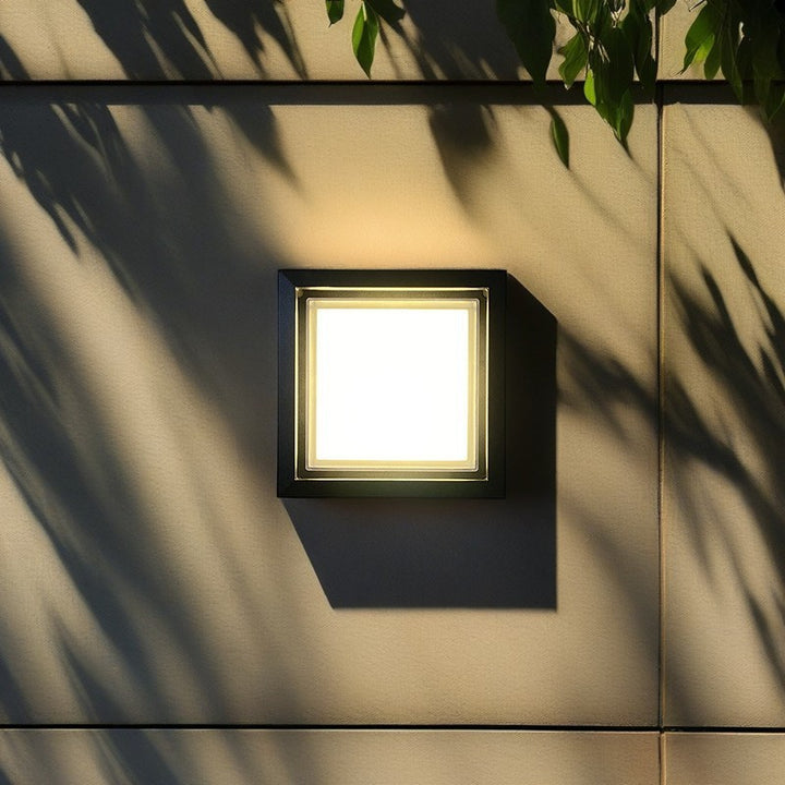 Applique murale moderne minimaliste étanche en aluminium carré acrylique LED pour jardin 