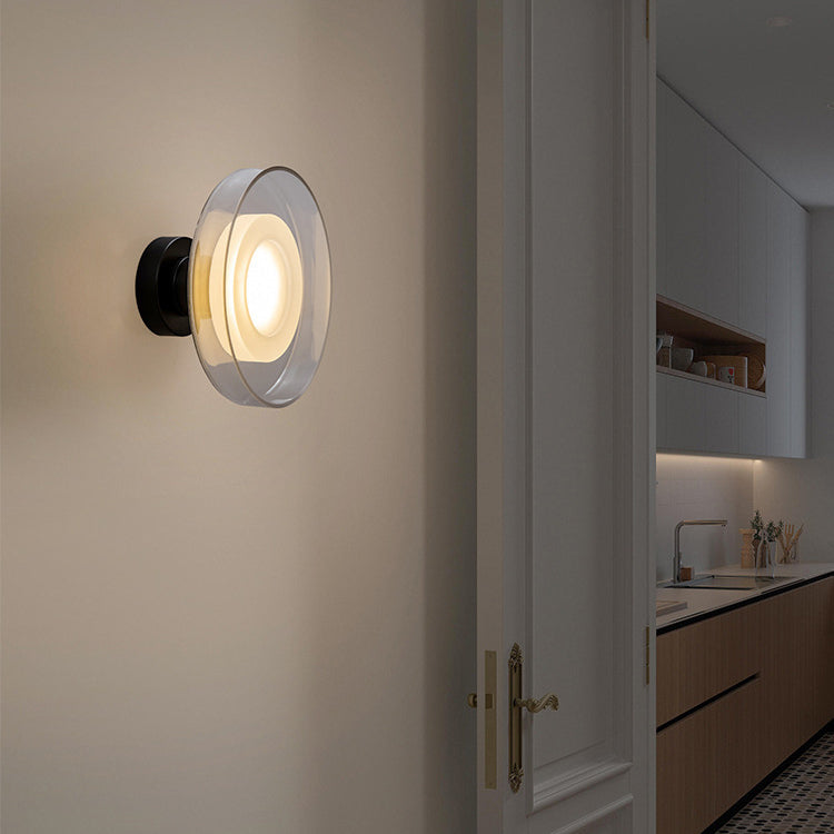Contemporary Scandinavian Round Hardware Glass LED Semi-Flush Mount Ceiling Light For Living Room