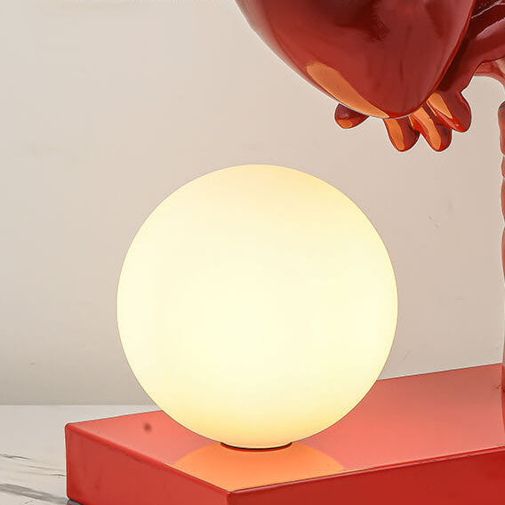 Moderne abstrakte Kunstskulptur einer menschlichen Figur mit Hut FRP 1-Licht Tischlampe 