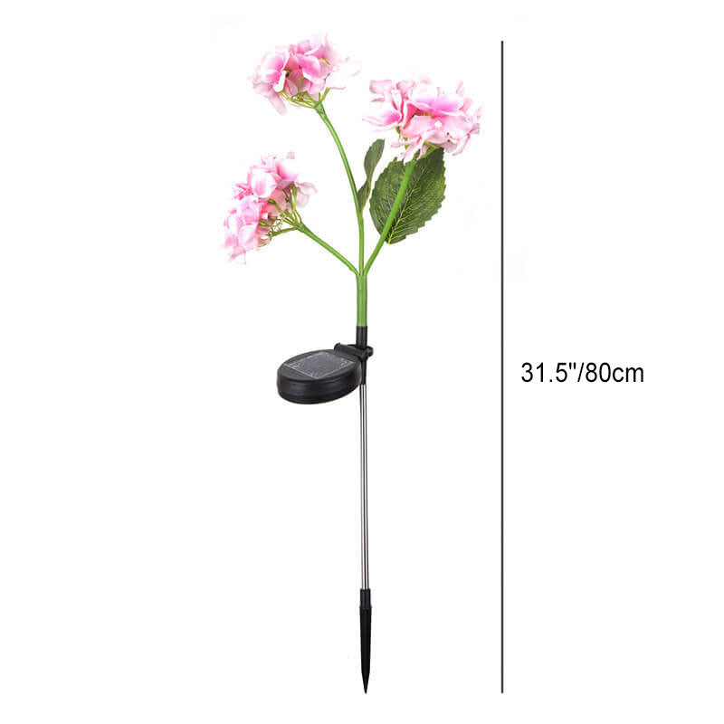 Contemporary Creative Outdoor Solar Simulation Hydrangea LED Garden Lawn Ground Insert Landscape Light