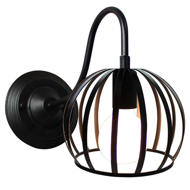 Applique Murale Lampe à 1 Lumière en Fer Creux Demi-cercle Industriel Rétro 
