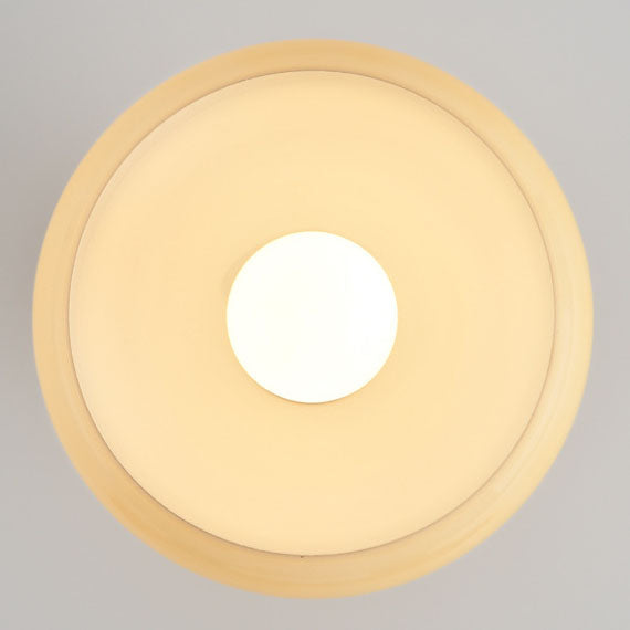 Modern Simplicity Round Hardware Glass 1-Light Semi-Flush Mount Ceiling Light For Bedroom