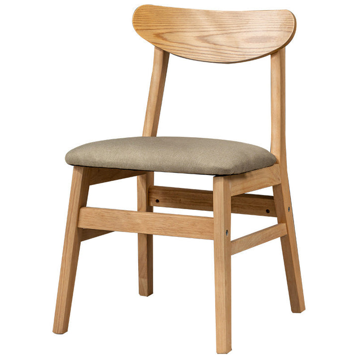 Chaise de salle à manger contemporaine rétro carrée avec dossier en lin rembourré et cadre en bois pour salle à manger 