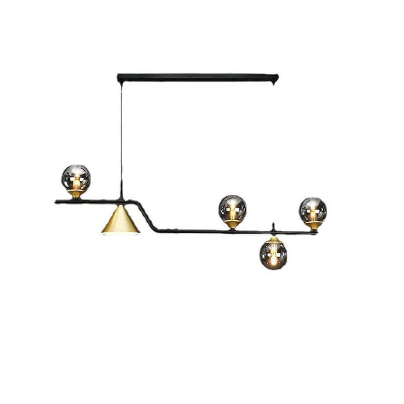 Contemporary Creative Glass Long Ball 4/5/6-Light Island Light Chandelier For Dining Room