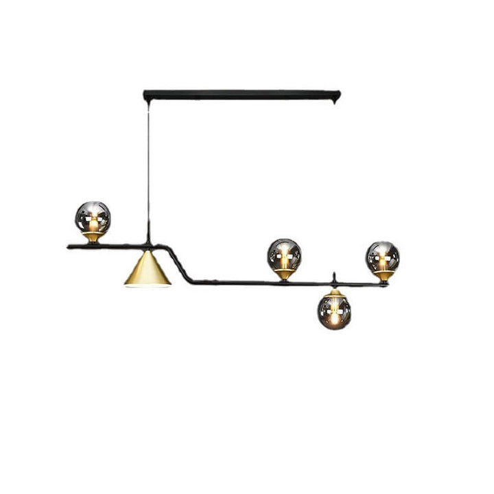 Contemporary Creative Glass Long Ball 4/5/6-Light Island Light Chandelier For Dining Room