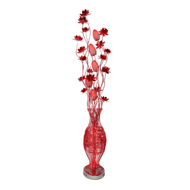 Contemporary Creative Vase Flower Design Aluminum LED Standing Floor Lamp for Living Room