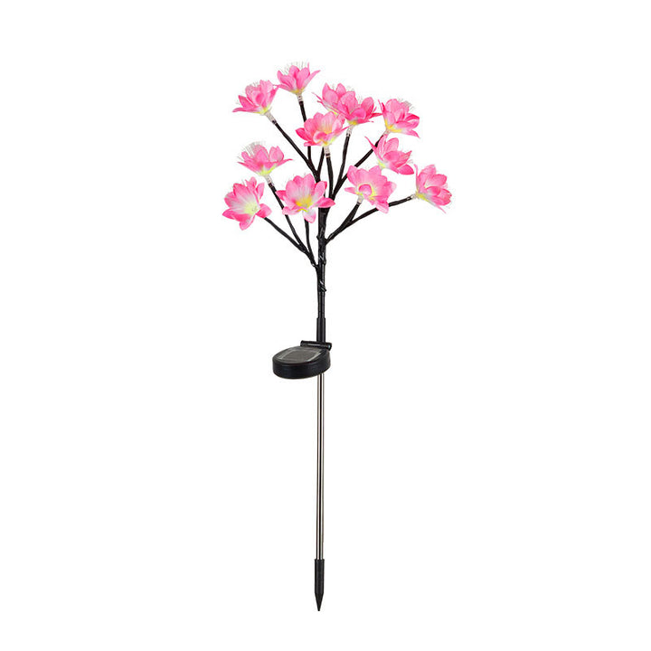 Lumière de pelouse décorative à fiche de sol LED Camélia ABS créative moderne solaire 