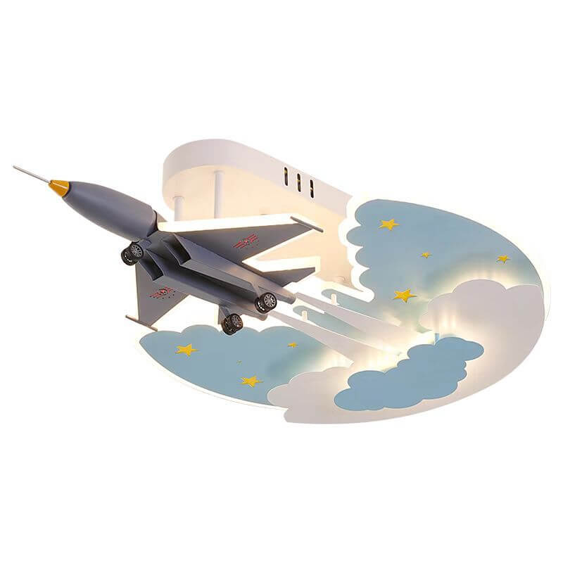 Lumière de plafond LED encastrée en acrylique réglable pour enfants créatifs avec avion de dessin animé 