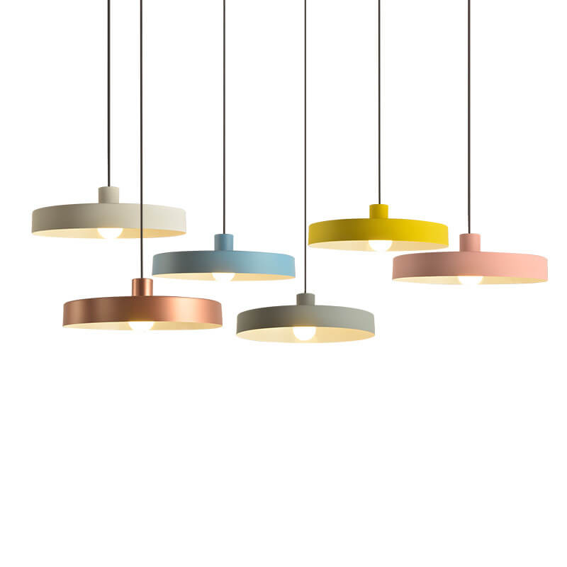 Modern Minimalist Aluminum Disc 1-Light Pendant Light For Living Room