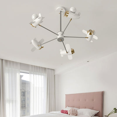 Candelabros de LED de avión de hierro contemporáneo creativo para dormitorio 