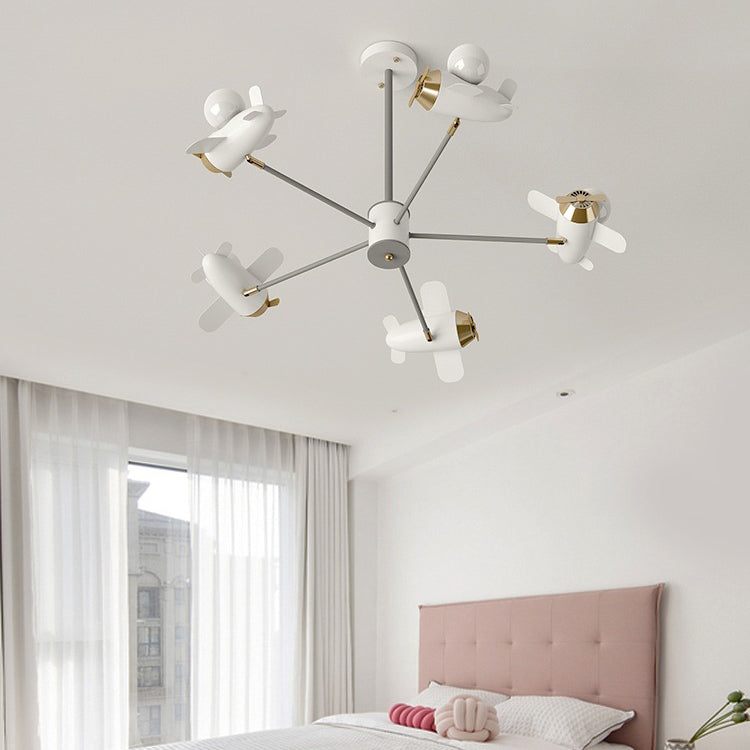 Candelabros de LED de avión de hierro contemporáneo creativo para dormitorio 