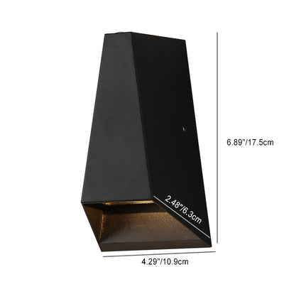 Applique murale LED en aluminium trapézoïdal étanche de simplicité moderne pour patio extérieur 