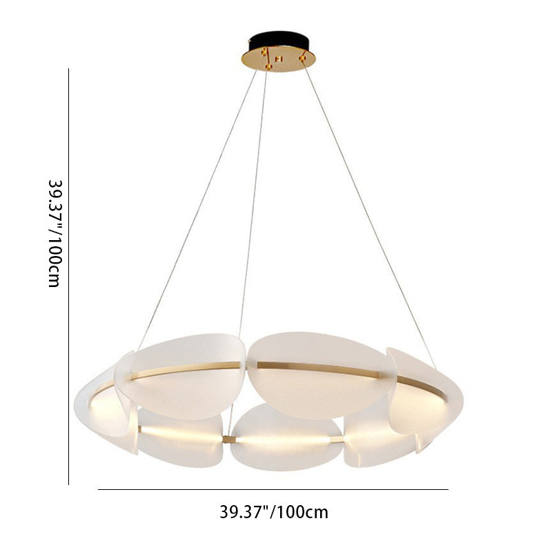 Lustre LED en fer acrylique rond minimaliste moderne pour chambre 