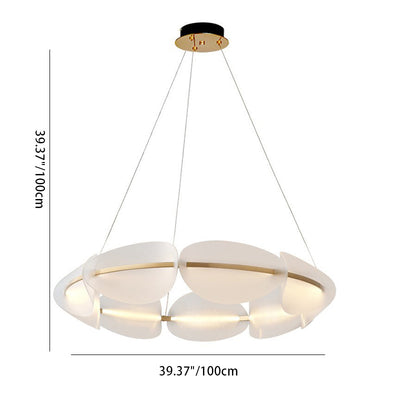 Moderna Lámpara de Araña LED de Hierro Acrílico Redonda Minimalista para Dormitorio 