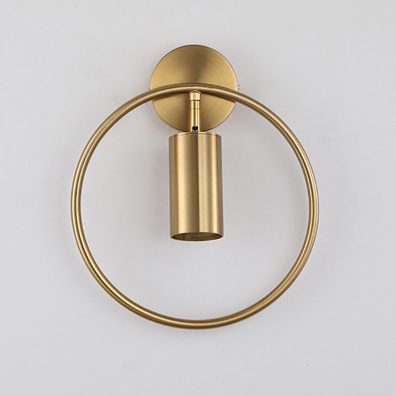 Applique murale moderne simplicité en fer cercle cylindre 1 lumière pour chevet 