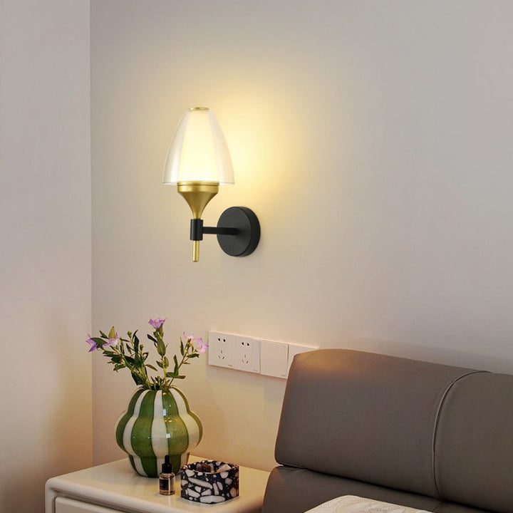 Applique murale LED en fer acrylique ronde minimaliste moderne pour salon 
