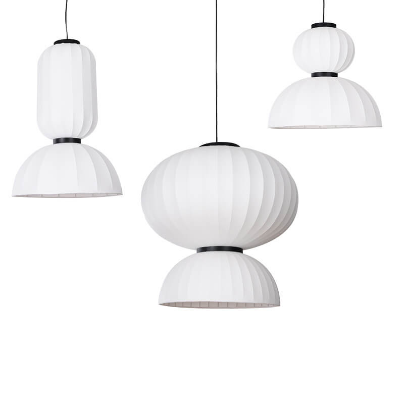 Japanese Creative Silk Fabric Round 1-Light Pendant Light