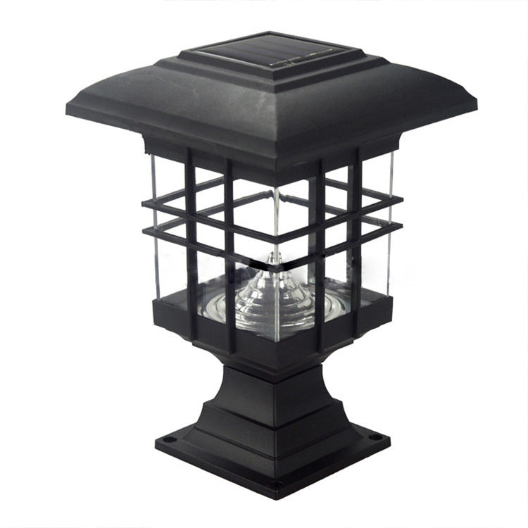 Modern Simplicity Solar Square Pillar Plastic LED Outdoor Light Lawn Landscape For Garden