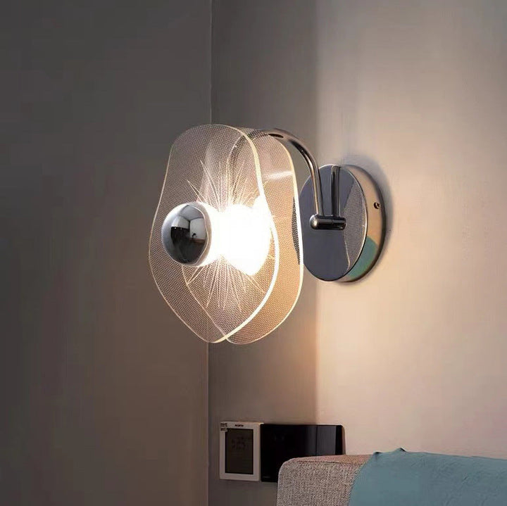 Applique murale LED en acrylique nordique contemporain avec abat-jour floral en matériel pour chambre 