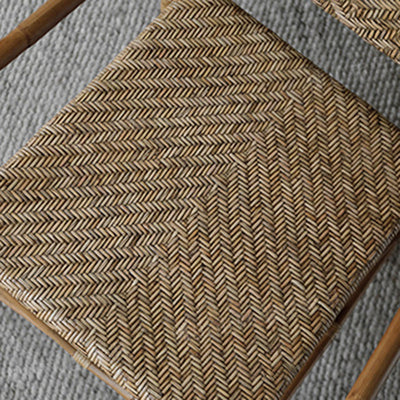 Fauteuil de salle à manger carré en rotin tissé de ferme traditionnel avec dossier et accoudoirs pour salon 