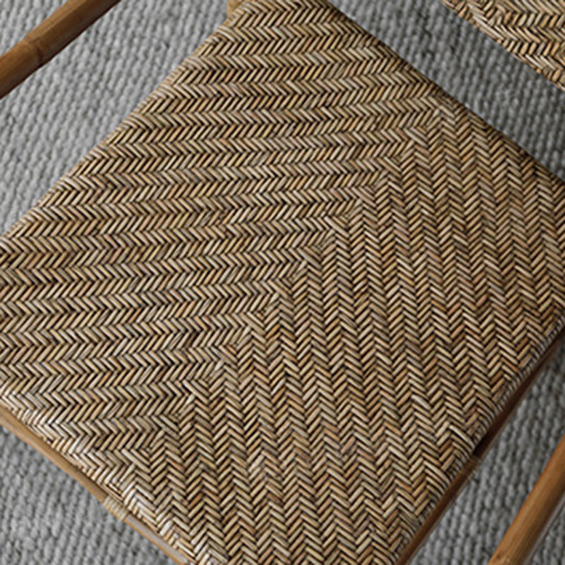 Fauteuil de salle à manger carré en rotin tissé de ferme traditionnel avec dossier et accoudoirs pour salon 
