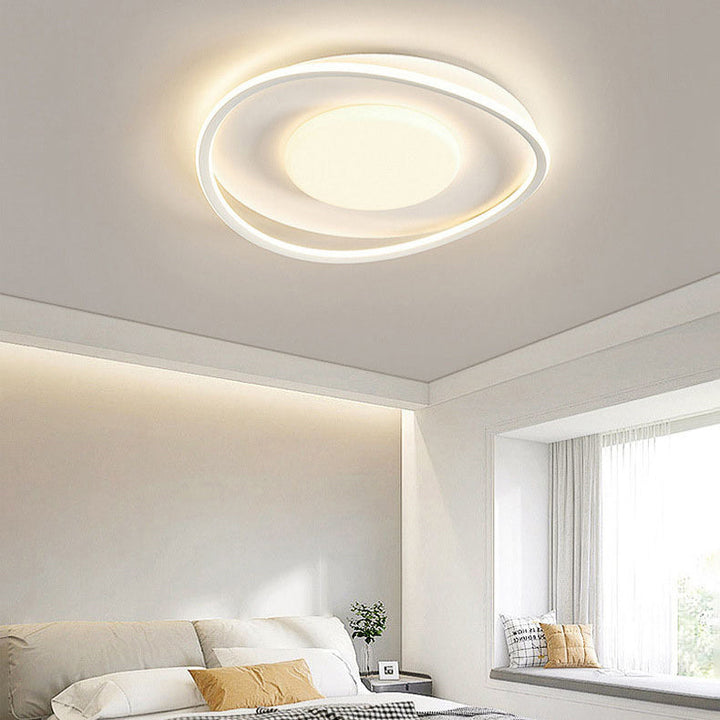 Zeitgenössische kreative quadratische runde Eisen PVC LED Unterputz-Deckenleuchte für Wohnzimmer