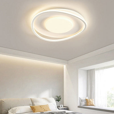 Plafonnier LED en fer carré rond créatif contemporain en PVC pour salon 