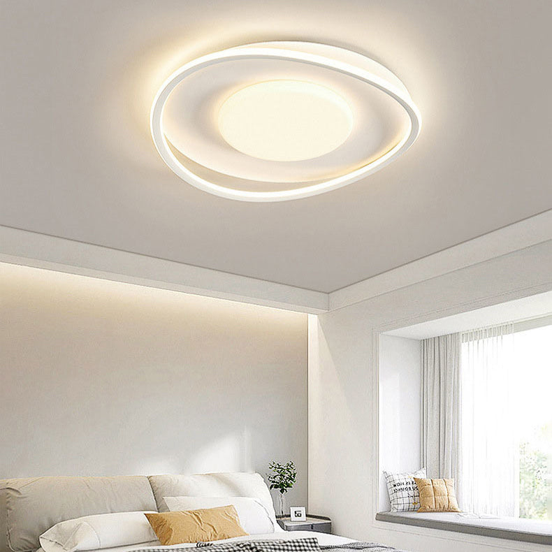 Plafonnier LED en fer carré rond créatif contemporain en PVC pour salon 