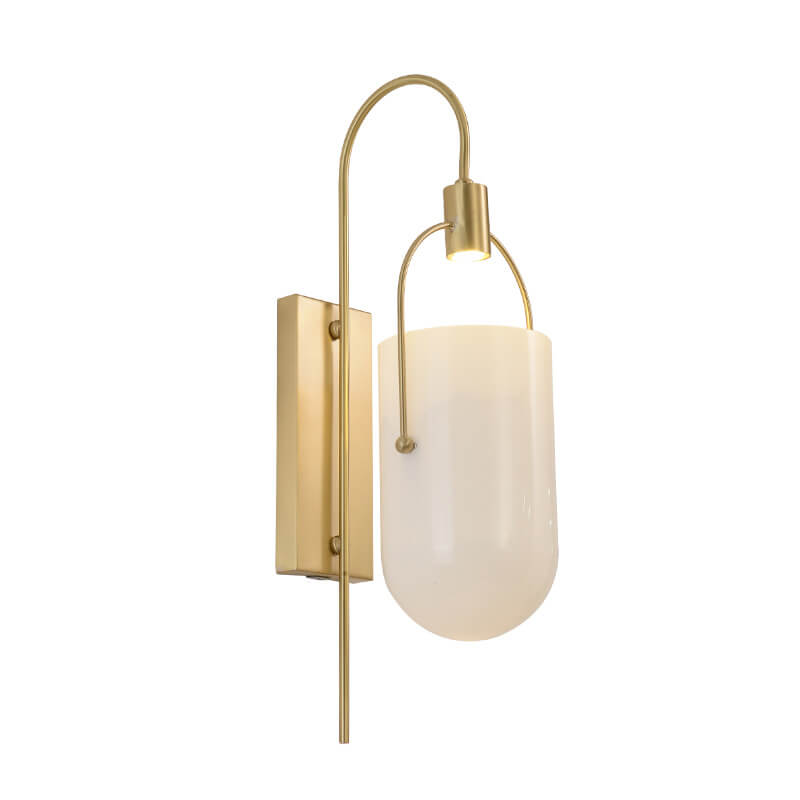 Scandinavian Modern Luxury Cup Shaped Copper Glass LED Wall Sconce Lamp