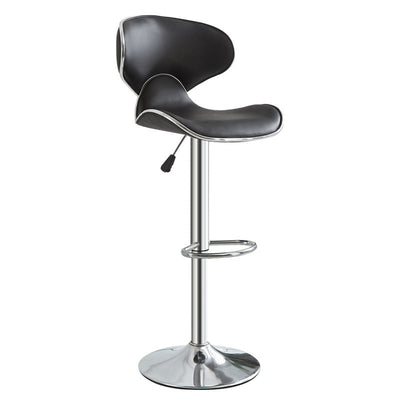 Tabouret de bar pivotant en cuir PU incurvé industriel contemporain avec repose-pieds pour salle à manger 