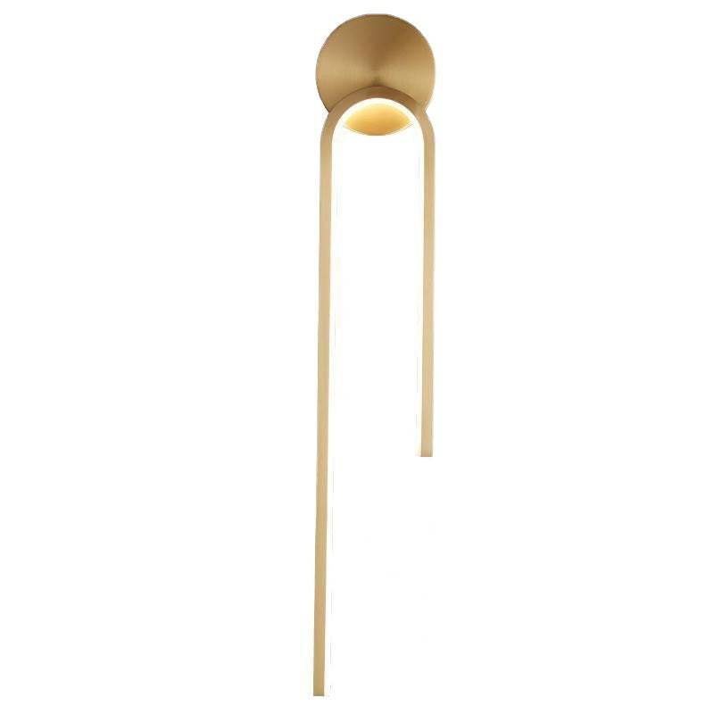 Applique murale LED ronde en cuivre et aluminium minimaliste moderne pour chambre à coucher 