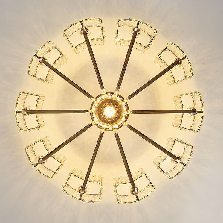 Plafonnier encastré à 6/8/10/12 lumières en cristal de luxe moderne 