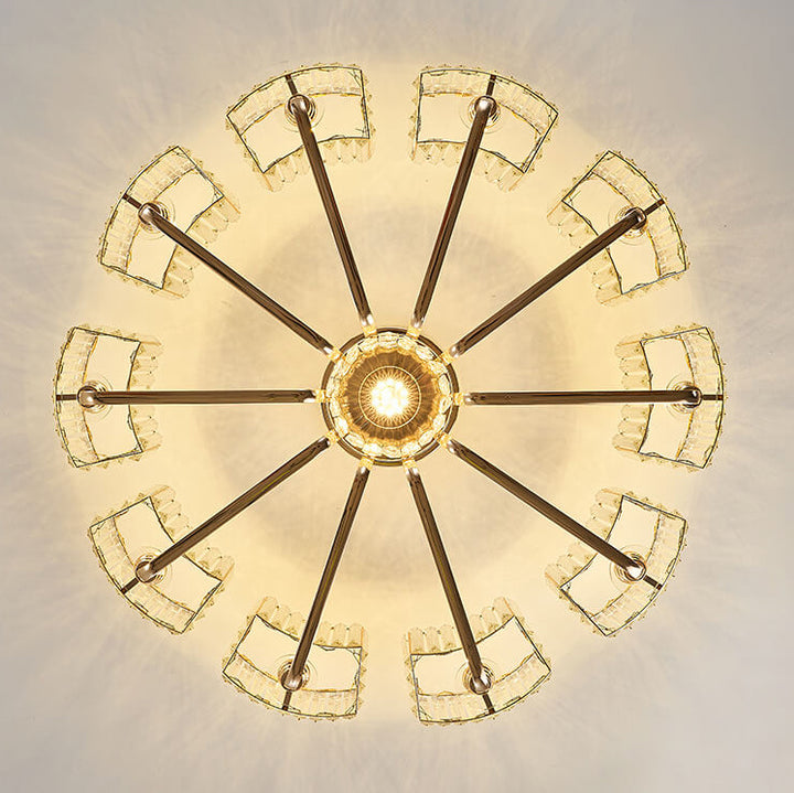 Plafonnier encastré à 6/8/10/12 lumières en cristal de luxe moderne 