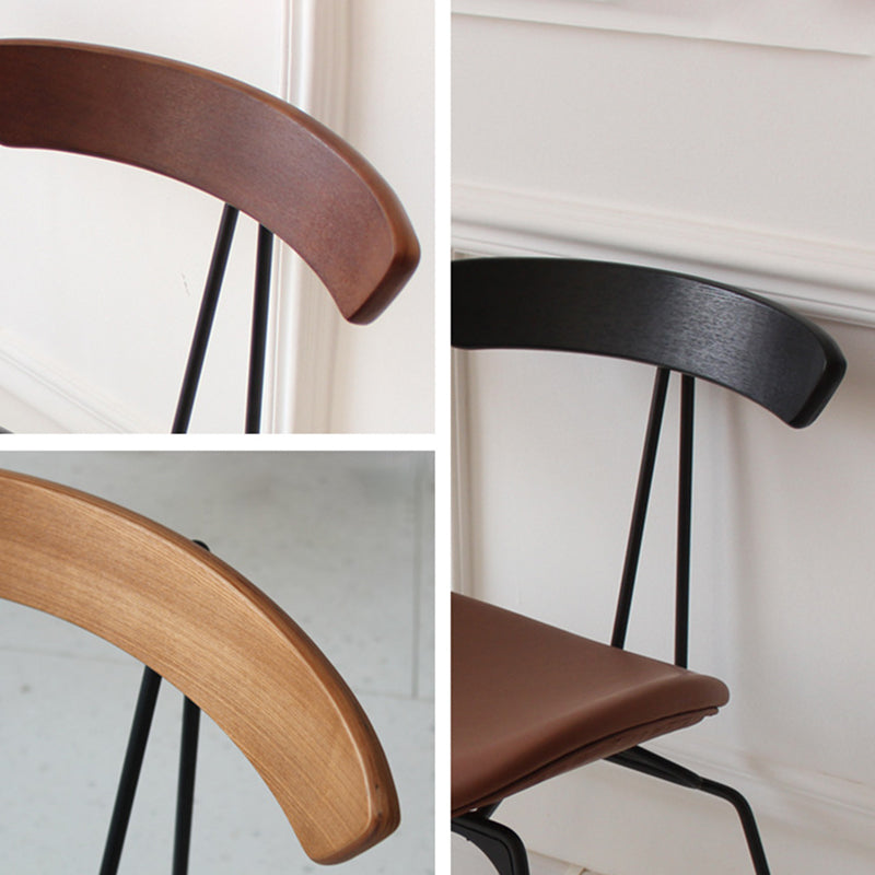 Chaise de salle à manger contemporaine en fourmi industrielle, bois, armature en cuir, tissu, éponge avec dossier pour salle à manger 