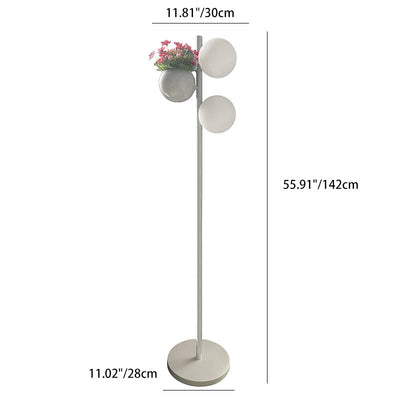 Zeitgenössische kreative Blumentopf Dekor PE Globe Shade LED wasserdichte Stehlampe für Terrasse im Freien 