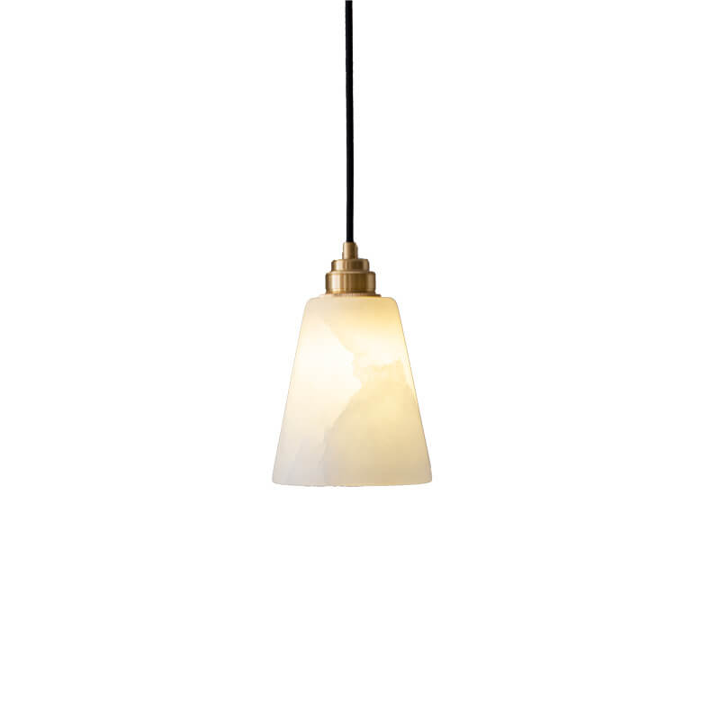 Modern Light Luxury Minimal White Copper Marble 1/3-Light Island Light Chandelier