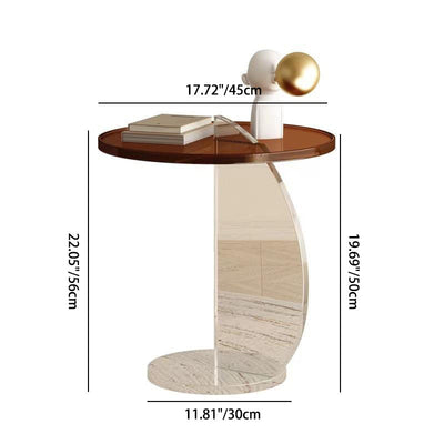 Table basse ronde semi-circulaire minimaliste moderne en plastique pour salon 