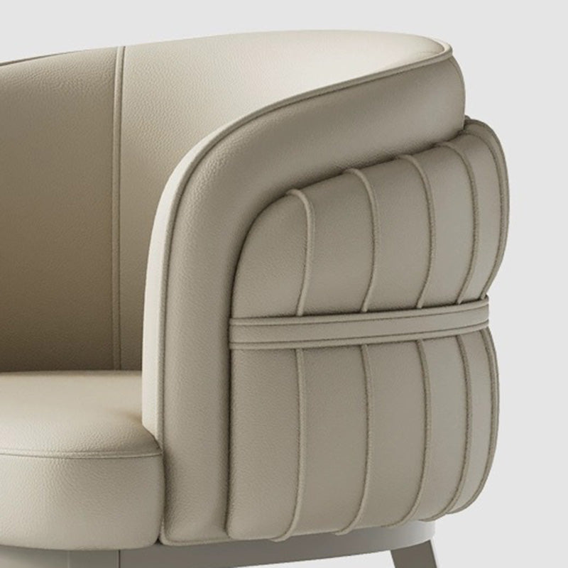 Zeitgenössischer Luxus gebogener PU-Leder gepolsterter Kohlenstoffstahl Esszimmerstuhl Rückenlehne Armlehne für Esszimmer 