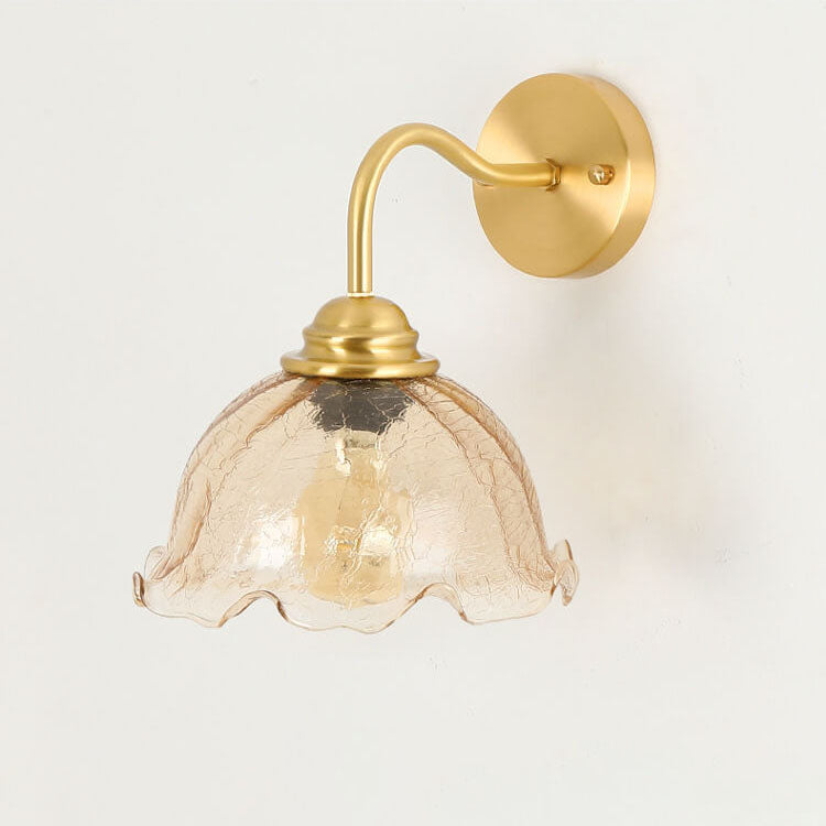 Moderne kreative Blumen-Glas-Kupfer 1-Licht Wandleuchte 