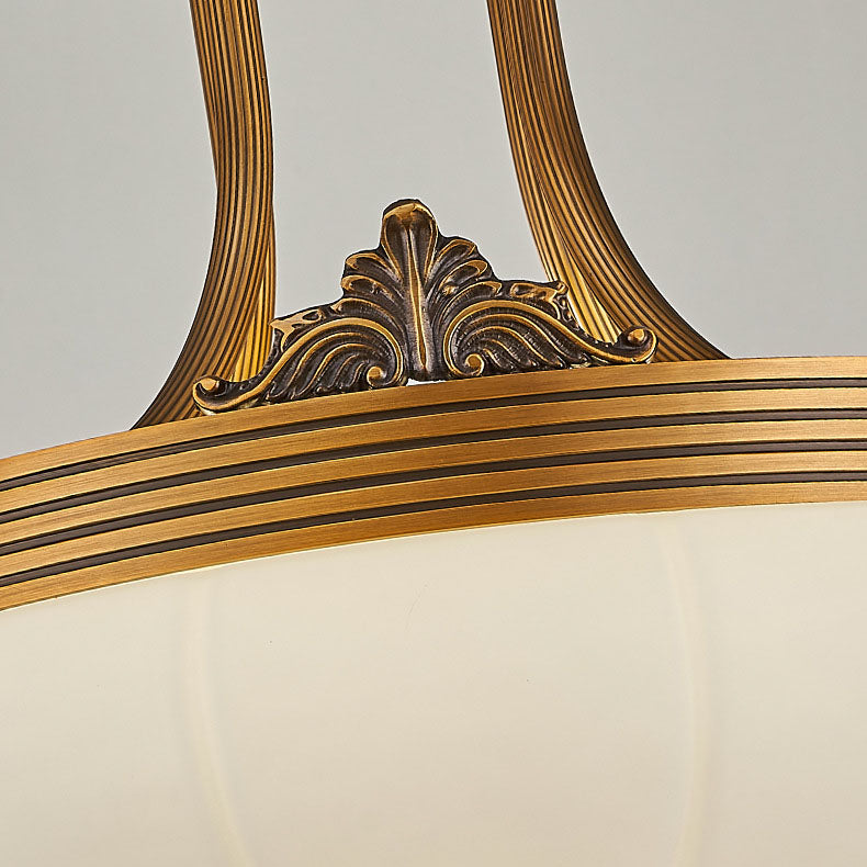 European Golden Glamour Copper Glass Round 4/5/6-Light Semi-Flush Mount Ceiling Light