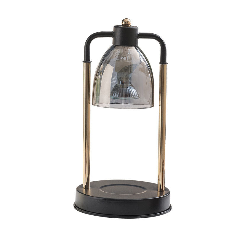 Lampe de table contemporaine nordique en fer et verre conique rectangulaire à 1 lumière avec cire fondante pour chambre 