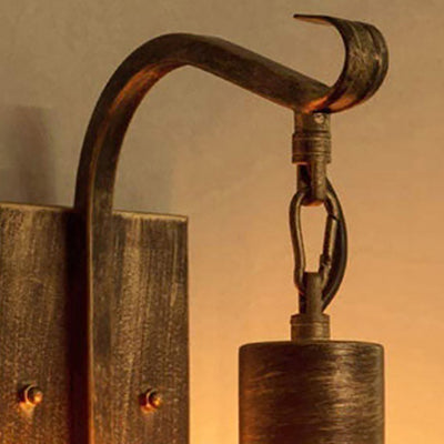 Vintage Rustic Kerosene Lantern 1-Light Wall Sconce Lamp