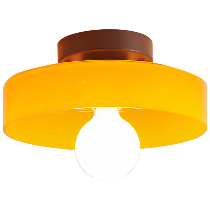 Skandinavische moderne runde Platte Eisen Glas 1-Licht Wandleuchte 