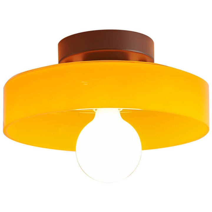 Skandinavische moderne runde Platte Eisen Glas 1-Licht Wandleuchte 