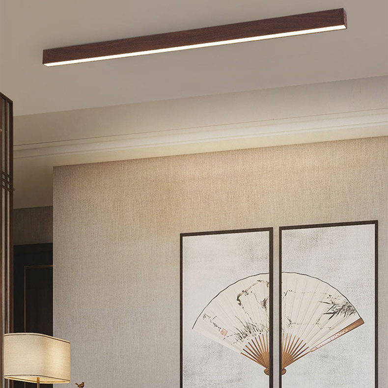 Moderne minimalistische Holzmaserung Aluminiumstreifen LED-Deckenleuchte 