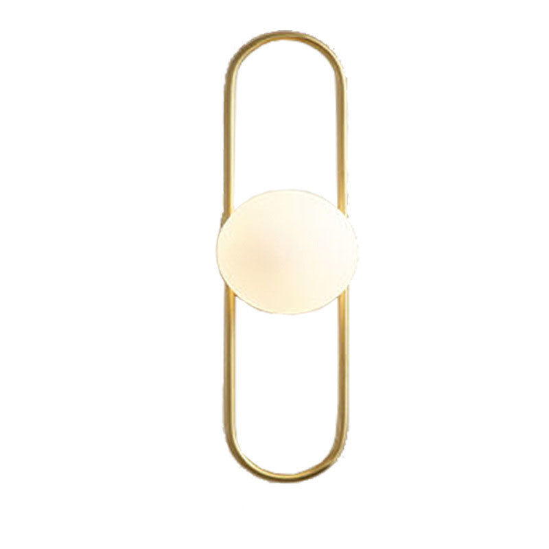 Lámpara de pared de 1 luz con bolas de cobre contemporáneas nórdicas para sala de estar 