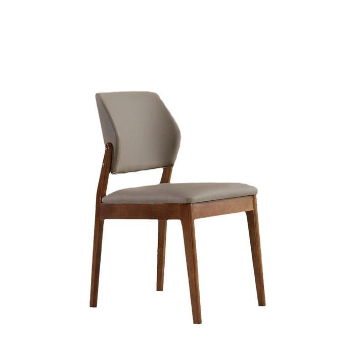 Chaise de salle à manger contemporaine nordique en similicuir rembourré avec dossier ouvert sans accoudoirs pour salle à manger 