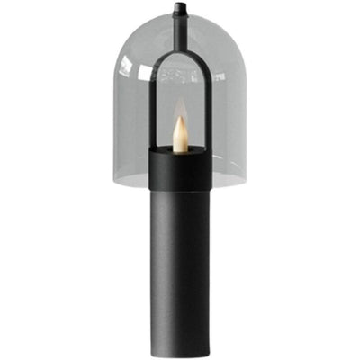 Contemporary Scandinavian Glass Cylinder Glass Black Column Base LED Table Lamp For Living Room
