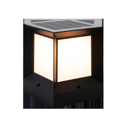 Zeitgenössische industrielle ABS-Quadrat-Acryl-1-Licht-Solar-wasserdichte Landschaftsleuchte für die Terrasse im Freien 