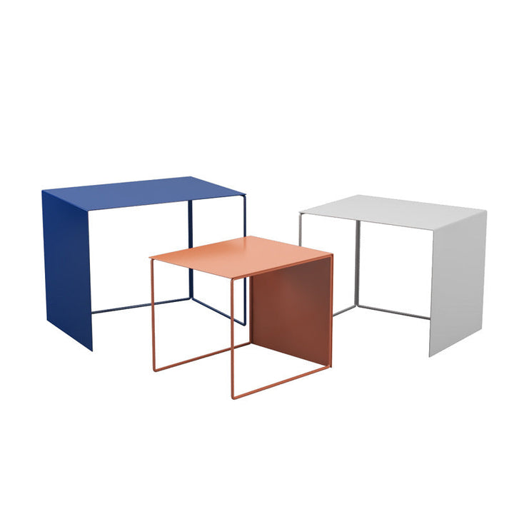 Moderner minimalistischer quadratischer Eisen-Beistelltisch zum Ineinanderstellen für das Wohnzimmer 